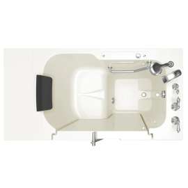 Gelcoat Premium Series 32 x 52 -Inch Walk-in Tub With Soaker System - Right-Hand Drain With Faucet, 3252OD.109.SRL-PC