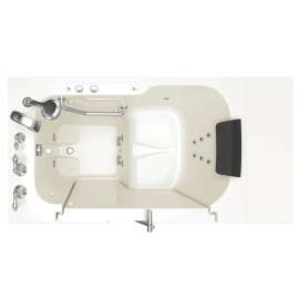 Gelcoat Premium Series 32 x 52 -Inch Walk-in Tub With Whirlpool System - Left-Hand Drain With Faucet, 3252OD.109.WLL-PC