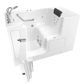 Gelcoat Premium Series 32 x 52 -Inch Walk-in Tub With Whirlpool System - Left-Hand Drain With Faucet, 3252OD.109.WLW-PC
