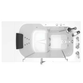 Gelcoat Premium Series 32 x 52 -Inch Walk-in Tub With Whirlpool System - Right-Hand Drain With Faucet, 3252OD.109.WRW-PC