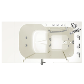 Gelcoat Value Series 32 x 52 -Inch Walk-in Tub With Combination Air Spa and Whirlpool Systems - Right-Hand Drain With Faucet, 3252OD.709.CRL-PC