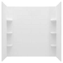Princeton(R) PRO 60 x 32 x 60-inch Direct to Stud Subway Tile Bathtub Wall Set, 3962BWT60.020