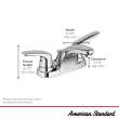 Colony(R) PRO 4-Inch Centerset 2-Handle Bathroom Faucet 1.2 gpm/4.5 Lpm Less Drain, With Lever Handles, 7075205.243