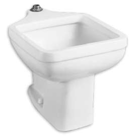 Terrazzo Pedestal Base for Clinic Service Sink, Black on White Finish, 710098-201.081