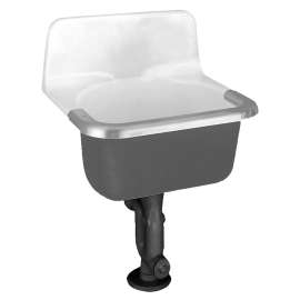 Lakewell(R) Wall-Hung Cast Iron Service Sink With Plain Back and Rim Guard, 7692000.020