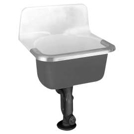 Akron(R) Wall-Hung Cast Iron Service Sink With Plain Back and Rim Guard, 7695000.020