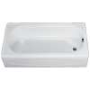60-in x 30-in Enameled Steel Bathtub with Intergral Apron and Right Hand Outlet for Above Floor Rough Installations