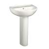 24 Two-Piece Lavatory and Pedestal with Three Faucet Holes (4 Centers) in White
