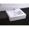 Boxe Bathroom Sink with Single Hole Faucet Mount in White