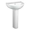24 Two-Piece Lavatory and Pedestal with Single Faucet Hole in White