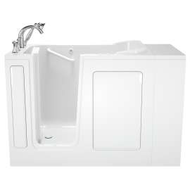 2848.509.CLW 28-in. x 48-in. Walk-In Air Spa and Whirlpool Massage Bathtub with Left-Hand Drain and Tub Faucet in White