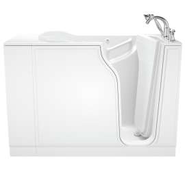 30-in. x 52-in. Walk-In Whirlpool Massage Bathtub with Right-Hand Drain and Tub Faucet in White