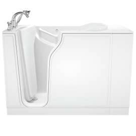 30-in. x 52-in. Walk-In Air Spa and Whirlpool Massage Bathtub with Left-Hand Drain and Tub Faucet in White