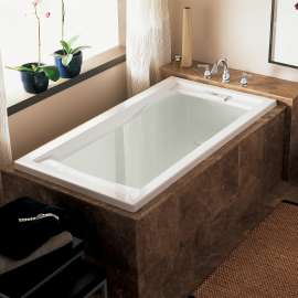 60-in. x 32-in. Deep Soak Air Bathtub with Center Drain in White