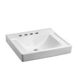 Everclean Wall-Hung Bathroom Sink with 4