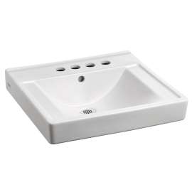 Everclean Wall-Hung Bathroom Sink with 4