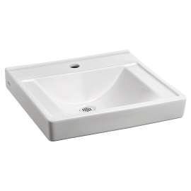 Everclean Wall-Hung Bathroom Sink with Center Hole Only Less Overflow in White