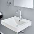Everclean Wall-Hung Bathroom Sink with Center Hole Only with Left Hand Soap Dispenser in White