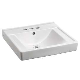 Everclean Wall-Hung Bathroom Sink with 4