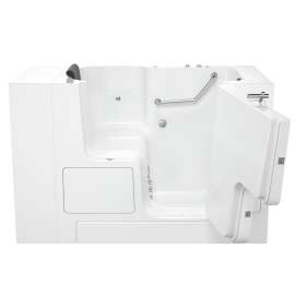 32-in. x 52-in. Outward Opening Door Walk-In Whirlpool Massage Bathtub with Right Door/Drain in White