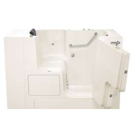Gelcoat Wit 32-In X 52-In Walk-In Whirlpool Massage Bathtub With Right Hand Drain