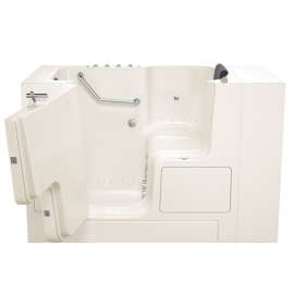 Gelcoat Wit 32-In X 52-In Walk-In Air Spa And Whirlpool Massage Bathtub With Left Hand Drain