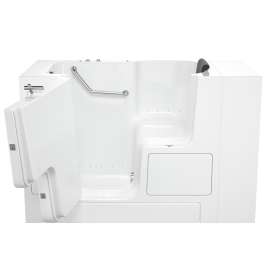 32-in. x 52-in. Outward Opening Door Walk-In Air Spa Bathtub with Left Door/Drain in White