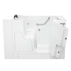 30-in. x 52-in. Outward Opening Door Walk-In Whirlpool Massage Bathtub with Right Door/Drain in White