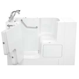 32-in. x 52-in. Outward Opening Door Walk-In Soaking Bathtub with Left Door/Drain and Tub Faucet in White