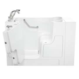 30-in. x 52-in. Outward Opening Door Walk-In Soaking Bathtub with Left Door/Drain and Tub Faucet in White