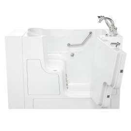 30-in. x 52-in. Outward Opening Door Walk-In Air Spa and Whirlpool Massage Bathtub with Right Door/Drain and Tub Faucet in White