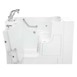 30-in. x 52-in. Outward Opening Door Walk-In Air Spa and Whirlpool Massage Bathtub with Left Door/Drain and Tub Faucet in White