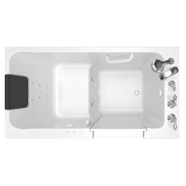 32-in. x 60-in. Walk-In Air Spa and Whirlpool Massage Bathtub with Right-Hand Drain and Tub Faucet in White