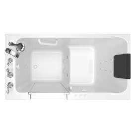 32-in. x 60-in. Walk-In Air Spa and Whirlpool Massage Bathtub with Left-Hand Drain and Tub Faucet in White
