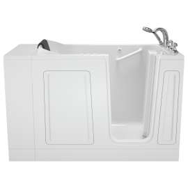 30-in. x 51-in. Walk-In Air Spa and Whirlpool Massage Bathtub with Right-Hand Drain and Tub Faucet in White