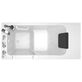 2848.119.WLW 28-in. x 48-in. Walk-In Whirlpool Massage Bathtub with Left-Hand Drain and Tub Faucet in White