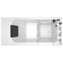 28-in. x 48-in. Walk-In Air Spa and Whirlpool Massage Bathtub with Right-Hand Drain and Tub Faucet in White