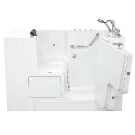 3252OD.109.CRW-PC 32-in. x 52-in. Outward Opening Door Walk-In Air Spa and Whirlpool Massage Bathtub with Right Door/Drain and Tub Faucet in White