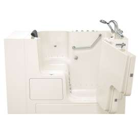 3252OD.109.CR-PC-M Gelcoat Wit 32-in. x 52-in. Outward Opening Door Walk-In Air Spa and Whirlpool Massage Bathtub with Right Door/Drain and Tub Faucet