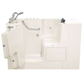 32-in. x 52-in. Outward Opening Door Walk-In Air Spa and Whirlpool Massage Bathtub with Left Door/Drain and Tub Faucet
