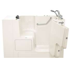 3252OD.109.AR-PC-M Gelcoat Wit 32-in. x 52-in. Outward Opening Door Walk-In Air Spa Bathtub with Right Door/Drain and Tub Faucet