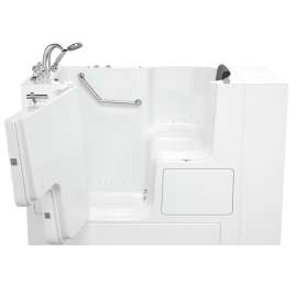 3252OD.109.ALW-PC 32-in. x 52-in. Outward Opening Door Walk-In Air Spa Bathtub with Left Door/Drain and Tub Faucet in White