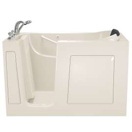 3060.109.WL-M Gelcoat Wit 30-in. x 60-in. Walk-In Whirlpool Massage Bathtub with Left-Hand Drain and Tub Faucet