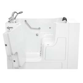 3052OD.109.CLW-PC 30-in. x 52-in. Outward Opening Door Walk-In Air Spa and Whirlpool Massage Bathtub with Left Door/Drain and Tub Faucet in White