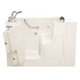 30-in. x 52-in. Outward Opening Door Walk-In Air Spa and Whirlpool Massage Bathtub with Left Door/Drain and Tub Faucet