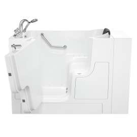 3052OD.109.ALW-PC 30-in. x 52-in. Outward Opening Door Walk-In Air Spa Bathtub with Left Door/Drain and Tub Faucet in White