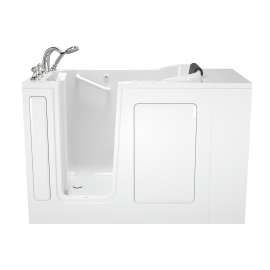 28-in. x 48-in. Walk-in Air Spa and Whirlpool Bathtub with Left-Hand Drain and Tub Faucet in White