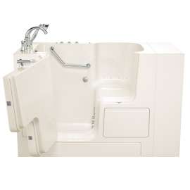 SS9OD5232LD-PC-M Gelcoat Wit 32-in. x 52-in. Outward Opening Door Walk-In Air Massage and Jet Massage Bathtub with Tub Faucet