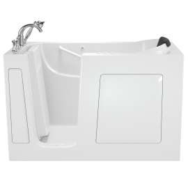 30-in. x 60-in. Walk-In Air Spa and Whirlpool Massage Bathtub with Left-Hand Drain and Tub Faucet in White