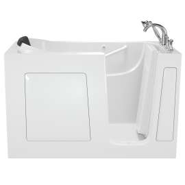 30-in. x 60-in. Walk-In Air Spa Bathtub with Right-Hand Drain and Tub Faucet in White